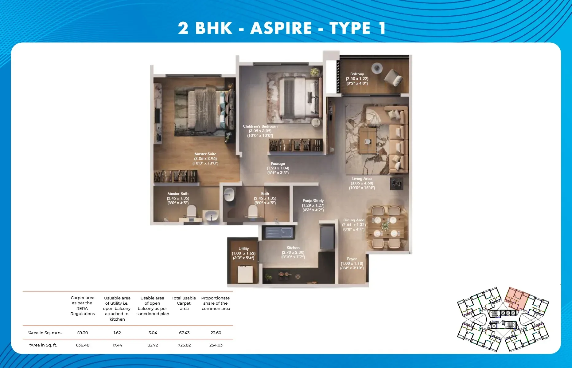 Gera Joy On Treetop Unit plan - 726 sq.ft.
