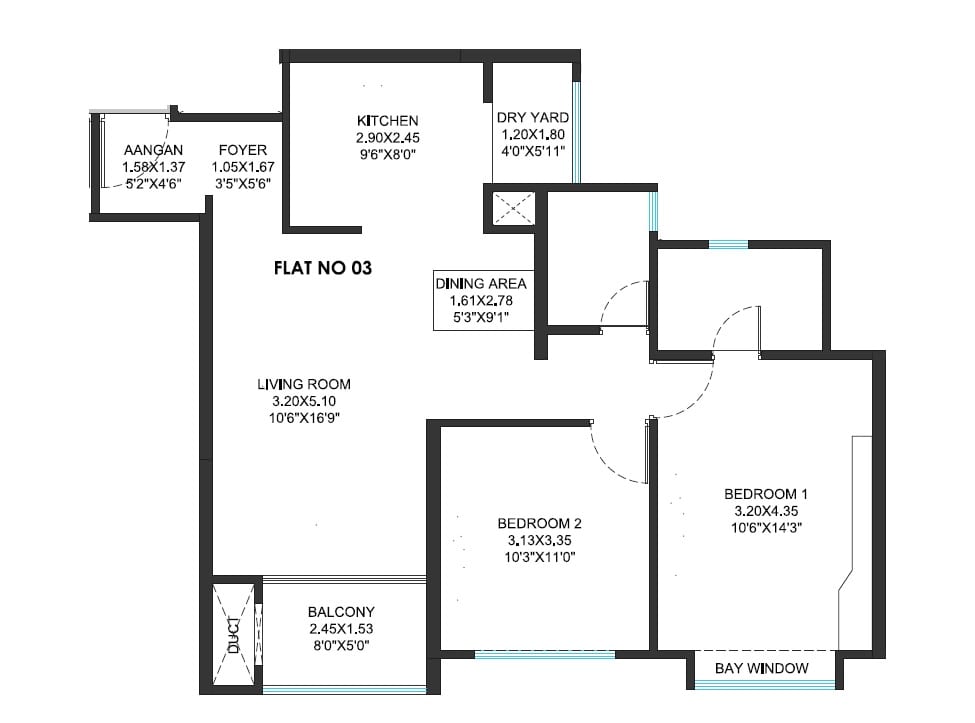 Unit plan - 805 sq.ft.