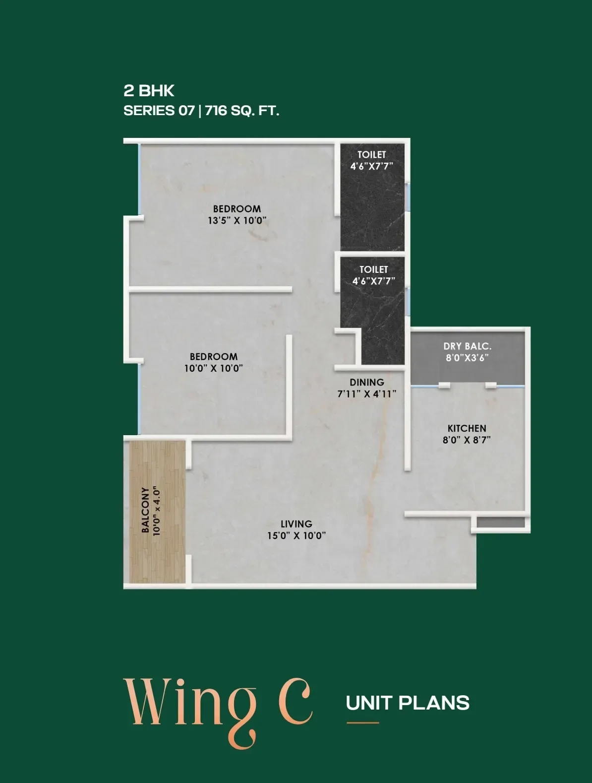 Unit plan - 716 sq.ft.