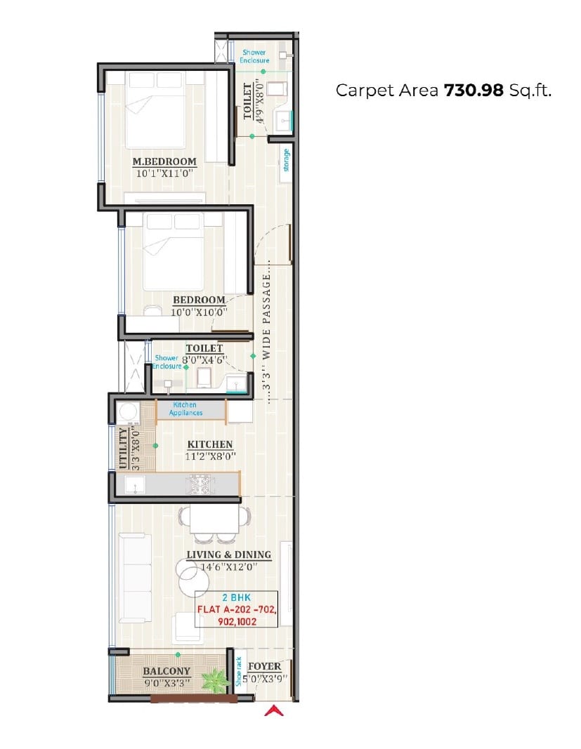 Prisma Eternia Unit plan - 731 sq.ft.