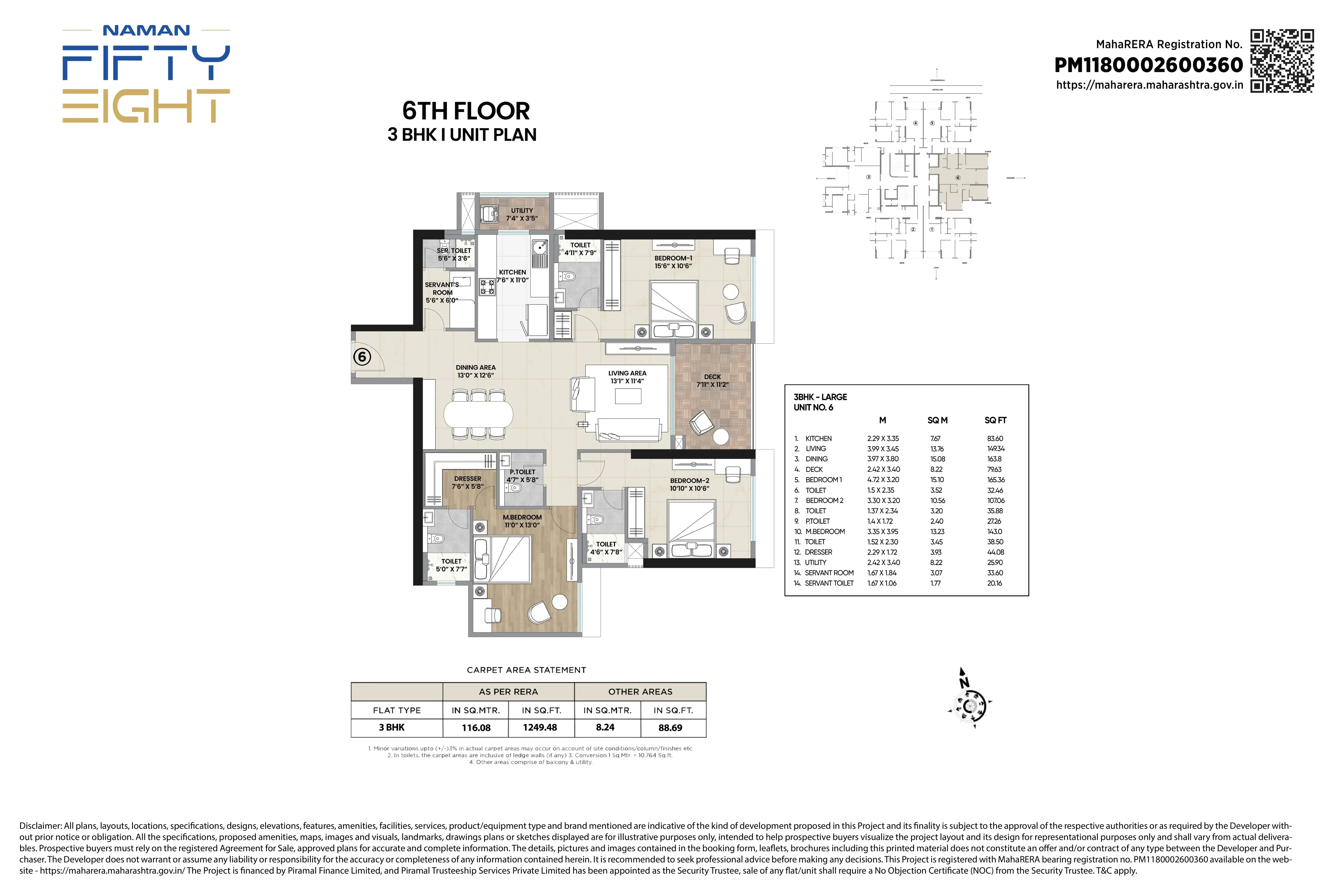 Shree Naman Fifty Eight Unit plan - 1338 sq.ft.