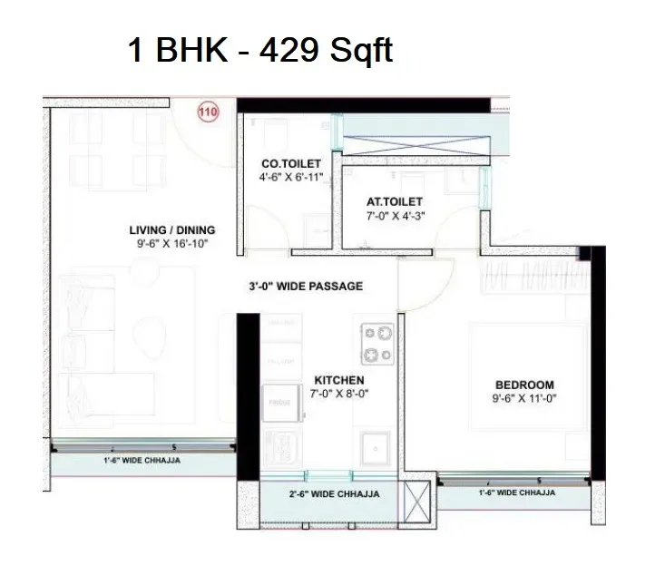 Hiraco Forest Vista Unit plan - 429 sq.ft.