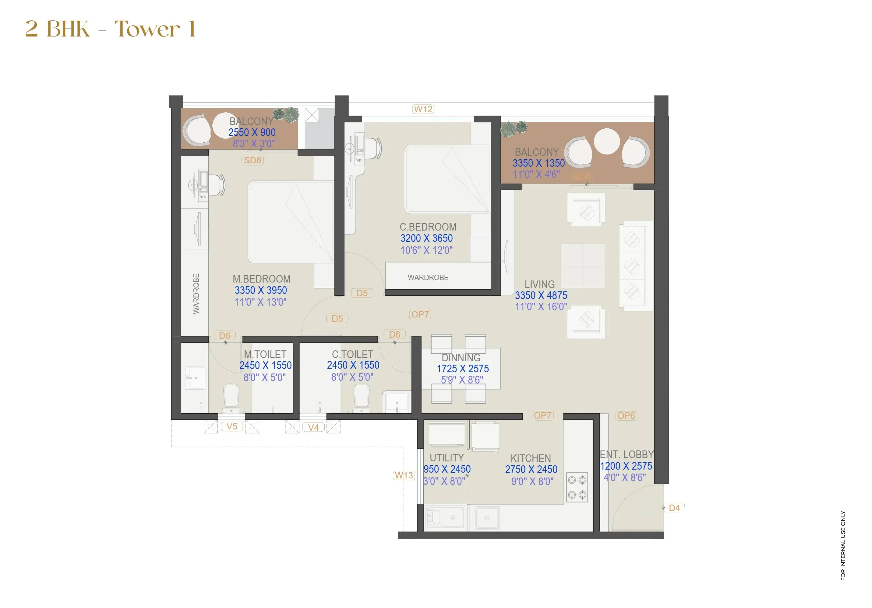 Unit plan - 800 sq.ft.