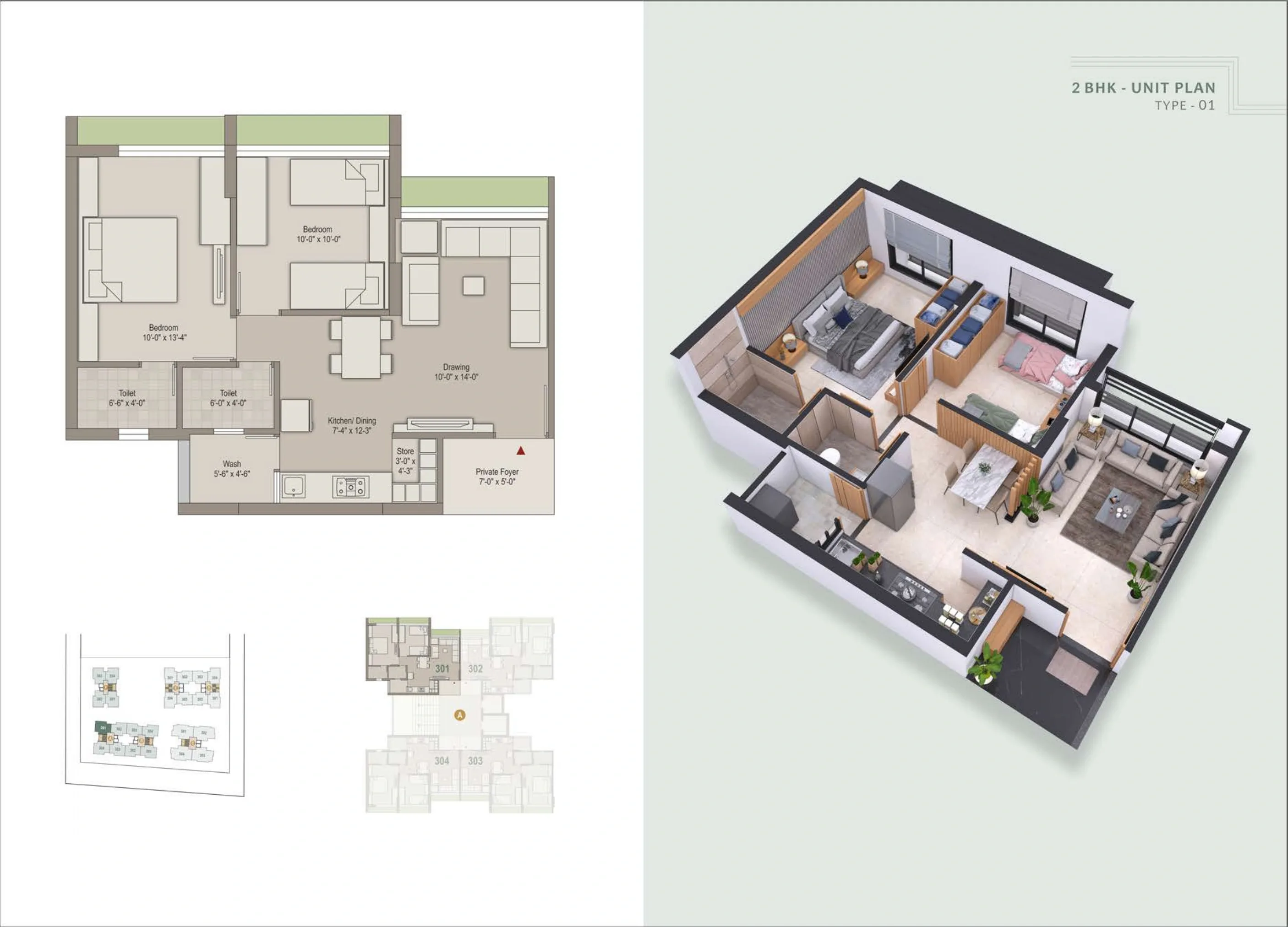Unit plan - 644 sq.ft.