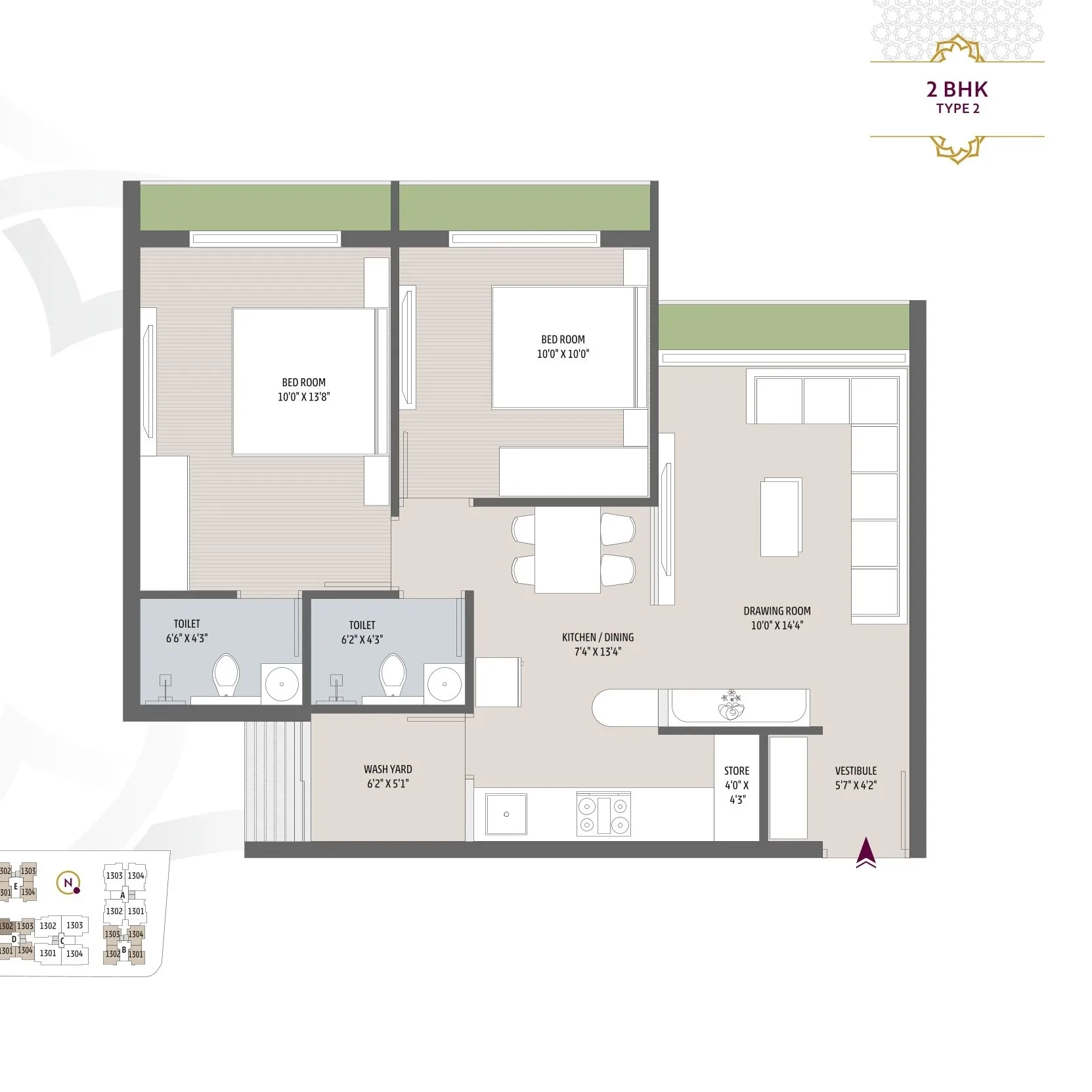 Unit plan - 675 sq.ft.