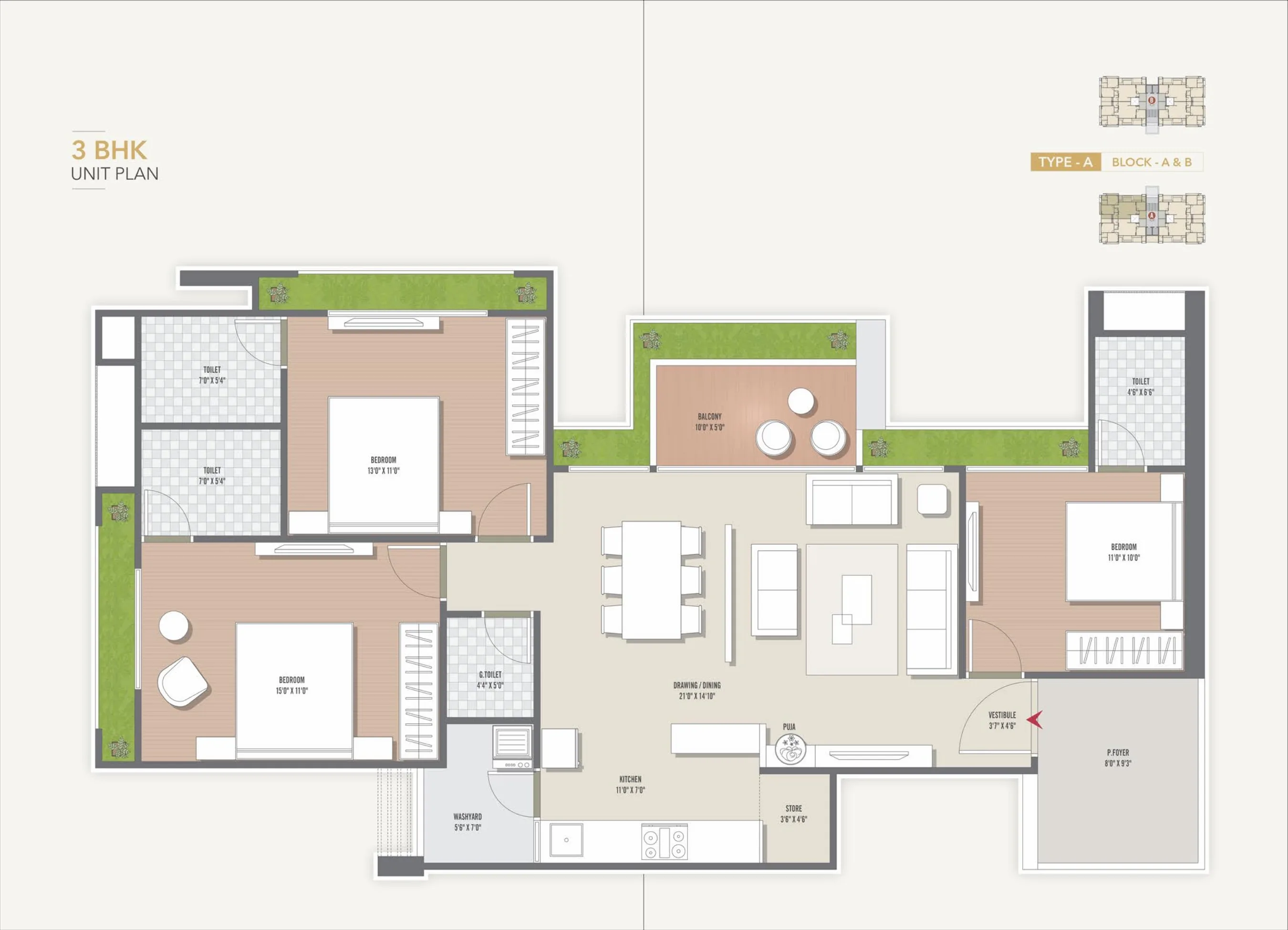 Unit plan - 1225 sq.ft.