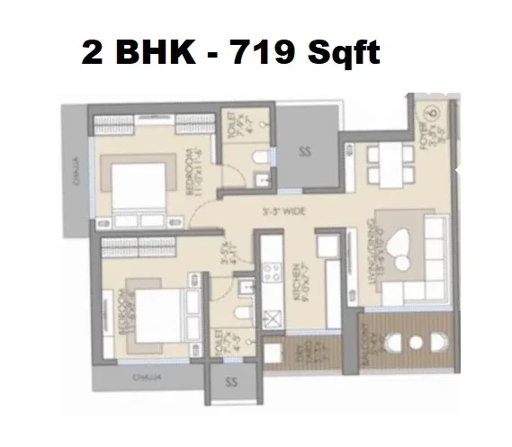Unit plan - 719 sq.ft.
