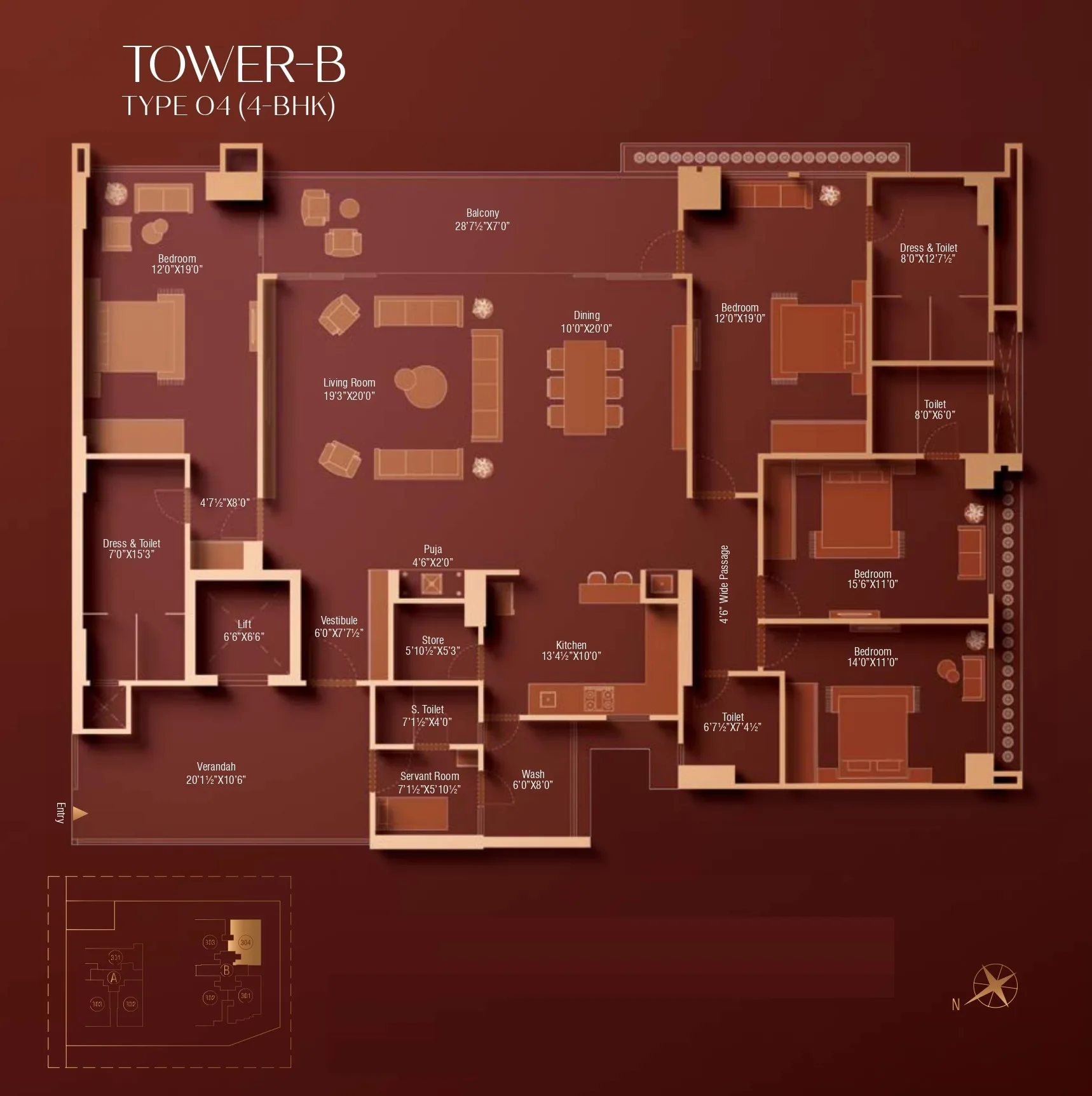 Unit plan - 3025 sq.ft.