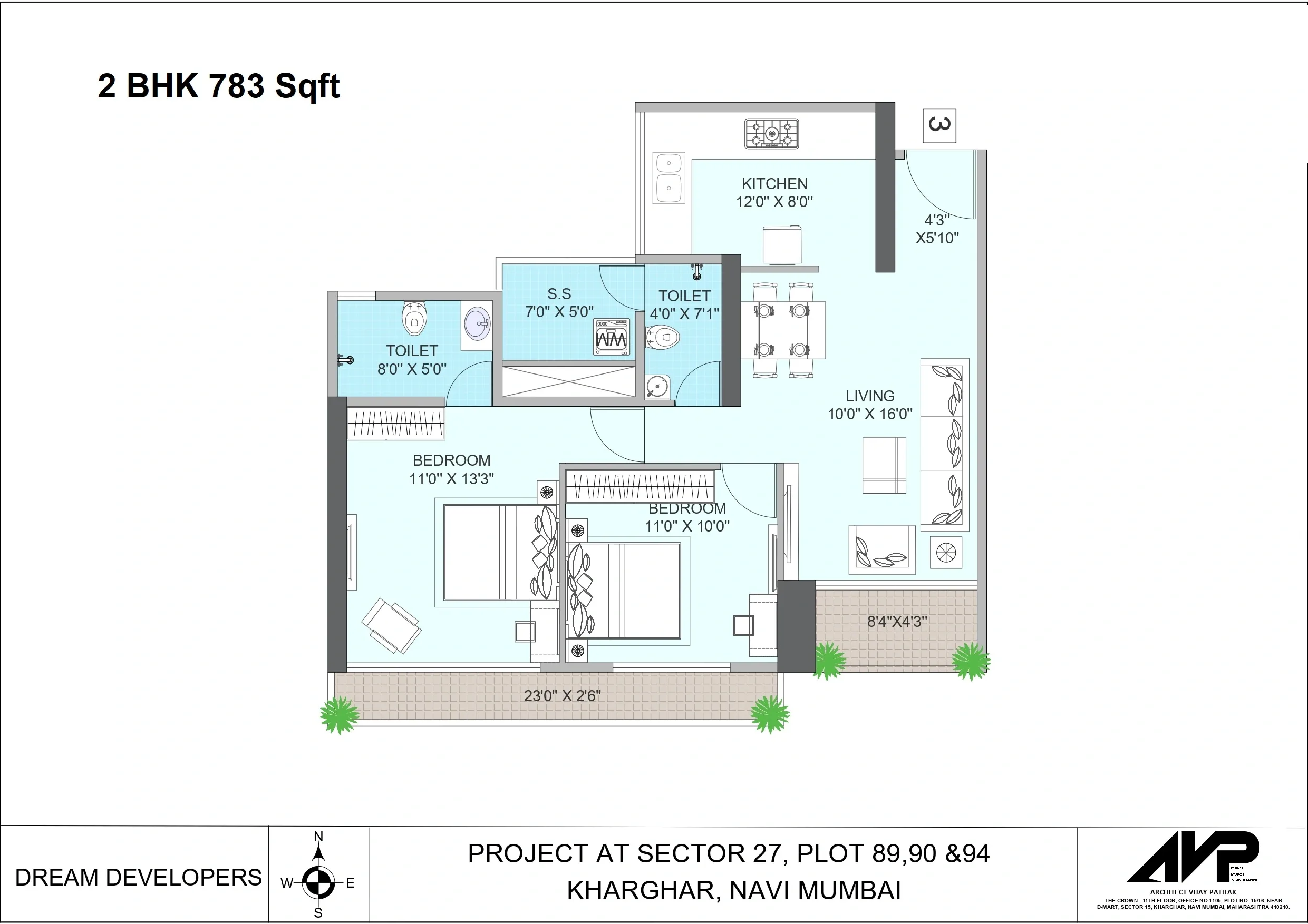 Unit plan - 783 sq.ft.