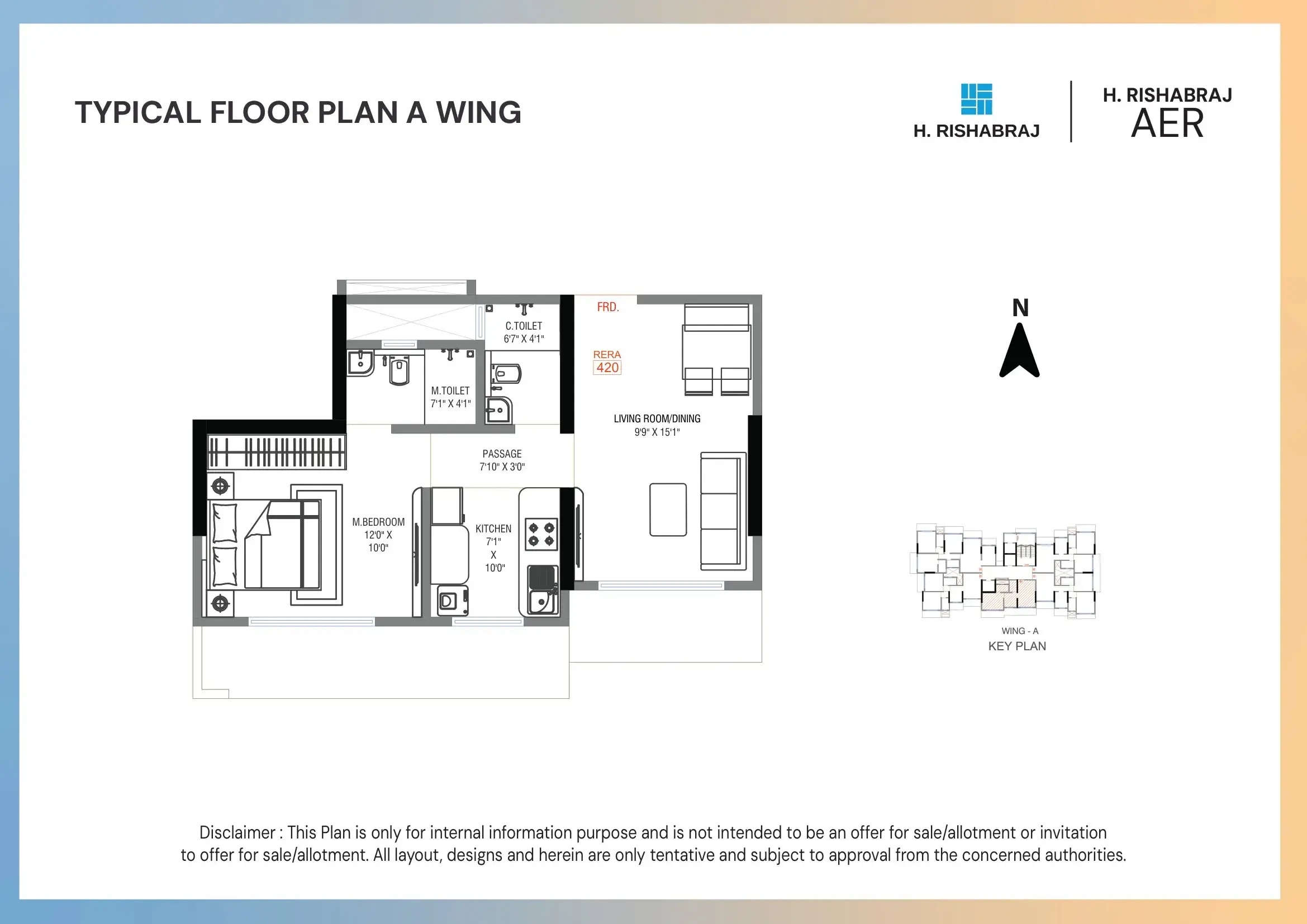Rishabraj AER Unit plan - 420 sq.ft.