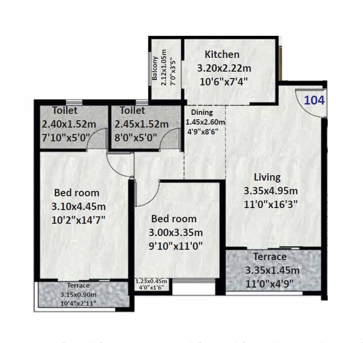 Nyati Equinox Unit plan - 823 sq.ft.