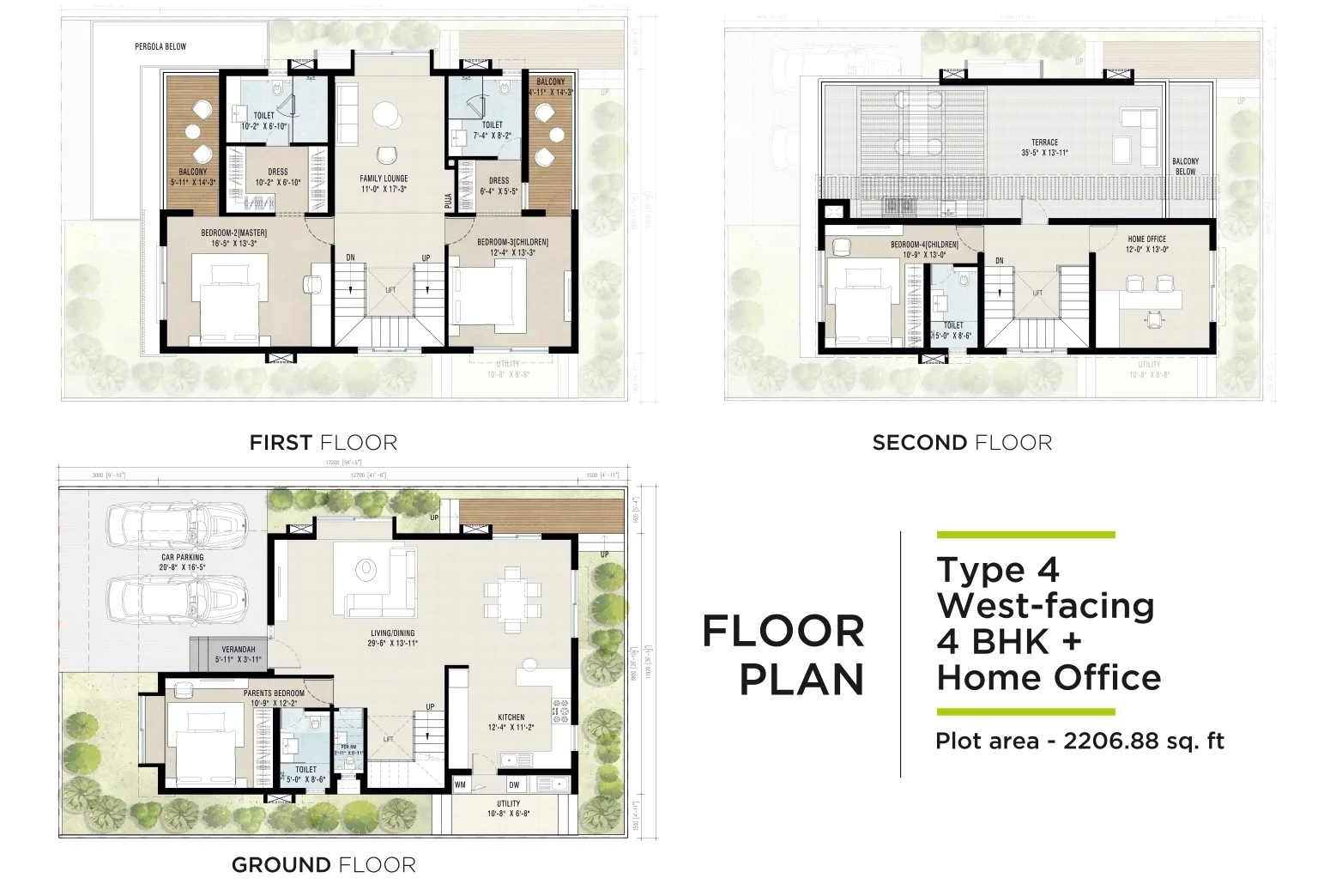 Unit plan - 2206 sq.ft.