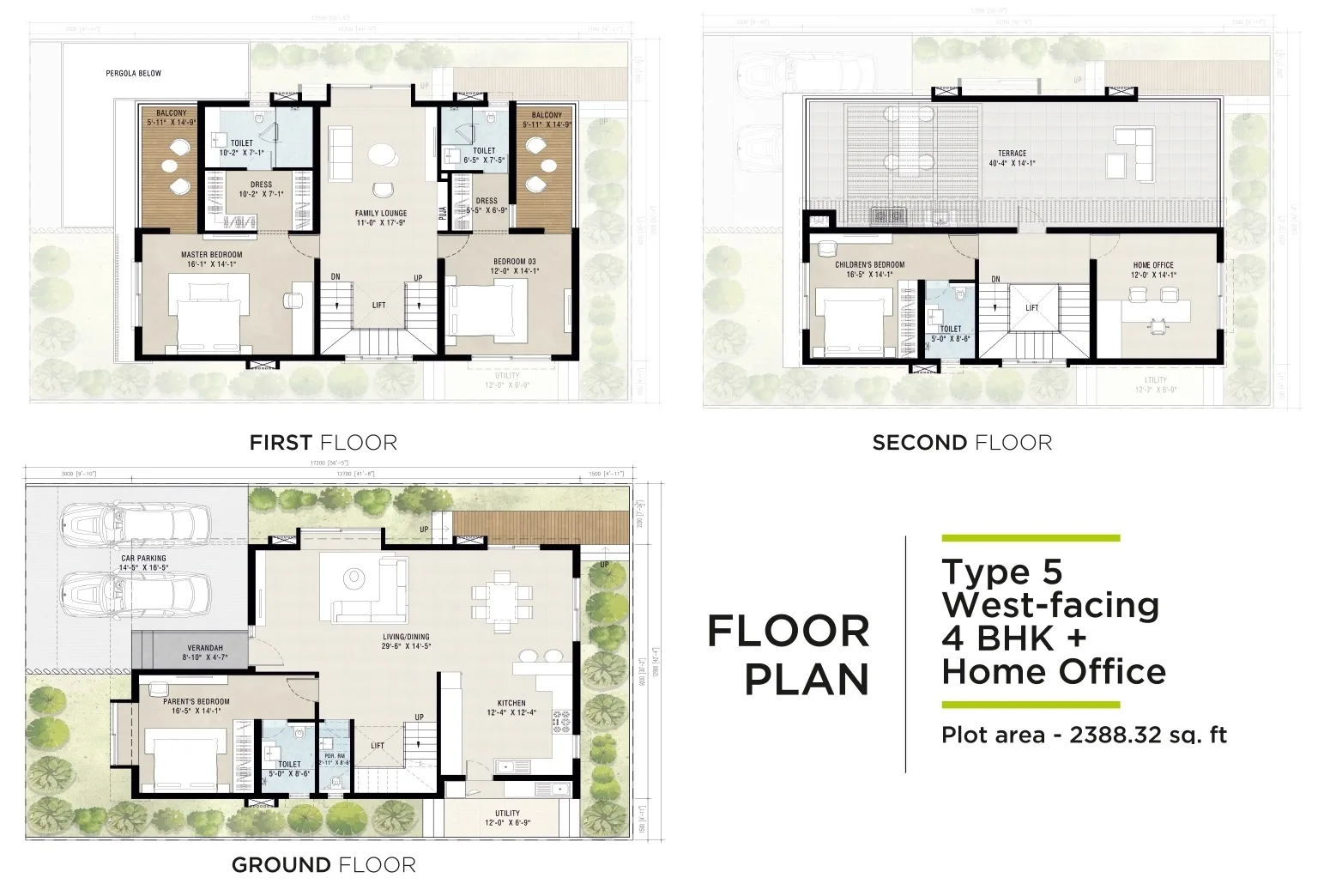 Urbanrise Paradise on Earth Unit plan - 2388 sq.ft.