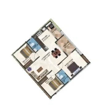 DS MAX Sista Grand Unit plan - 947 sq.ft.