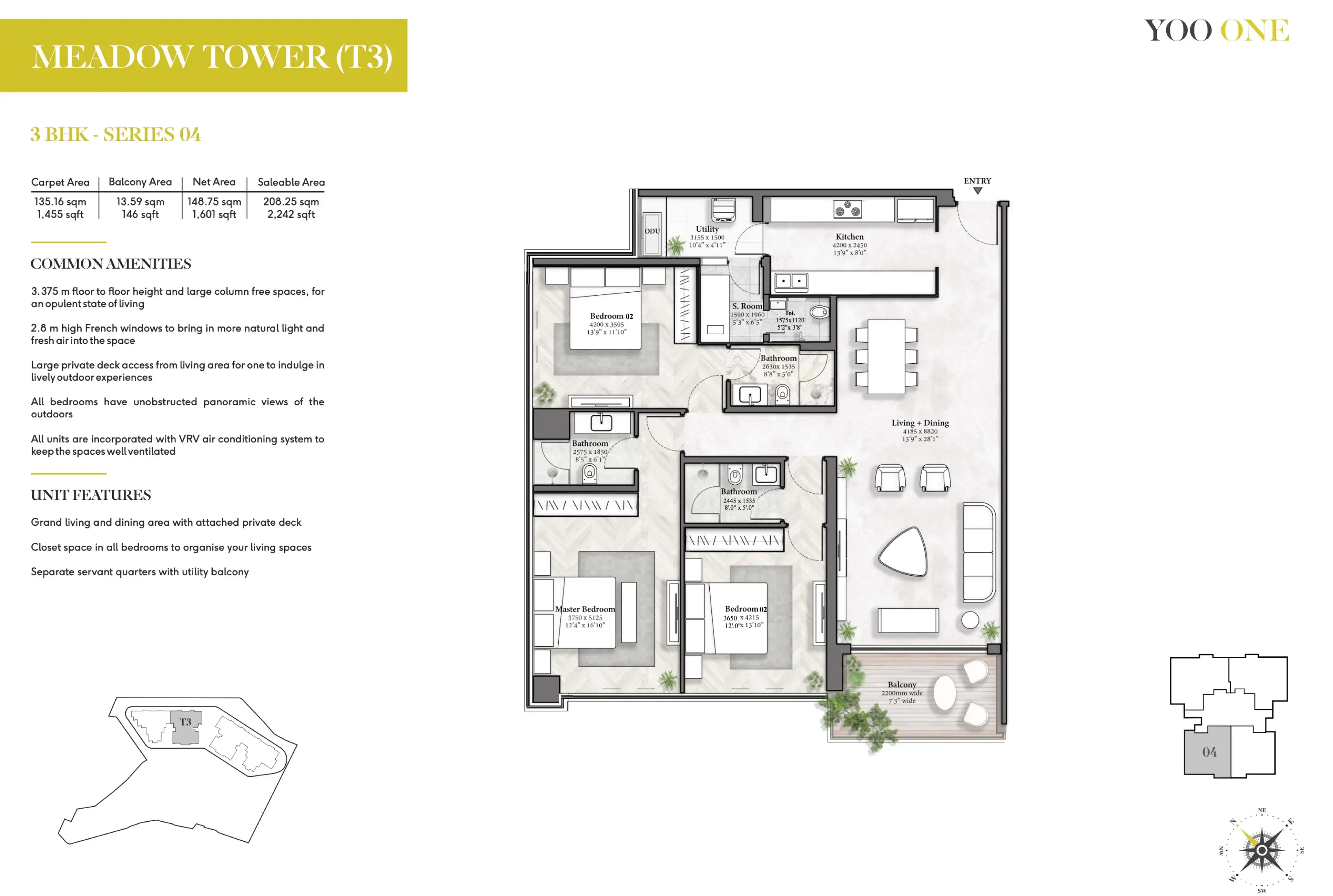 Tribeca Yoo One Unit plan - 1601 sq.ft.