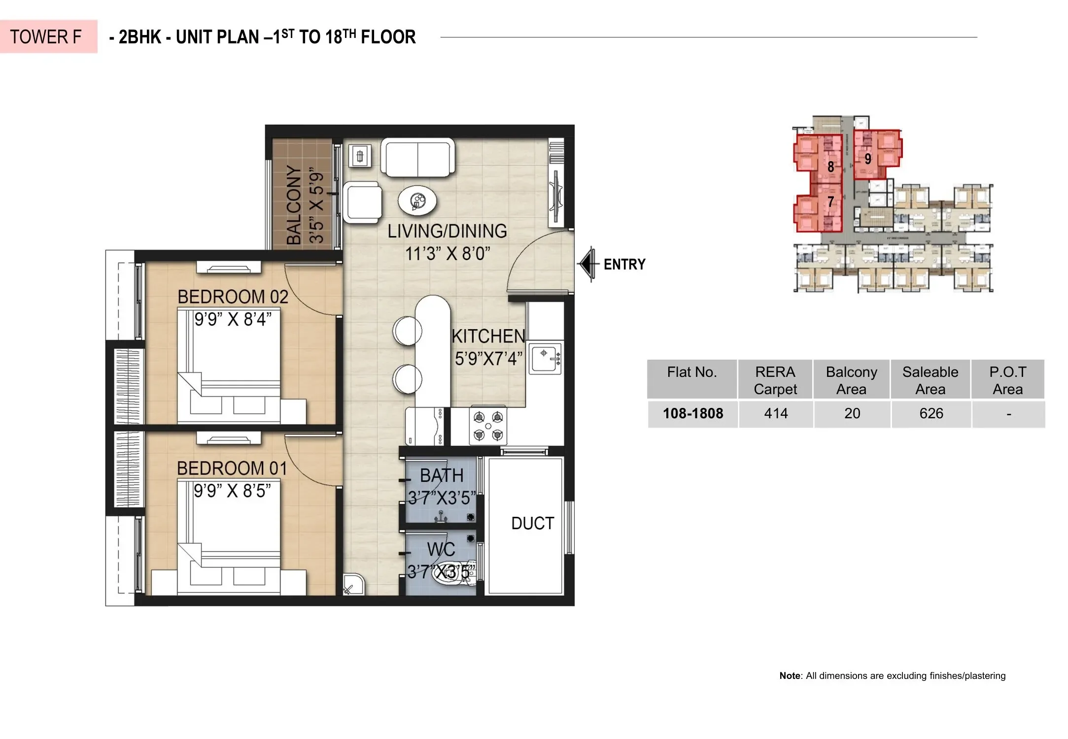 Unit plan - 425 sq.ft.