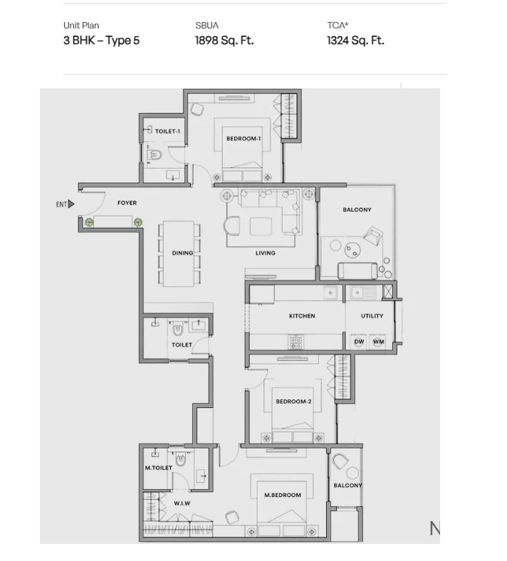 Unit plan - 1183 sq.ft.