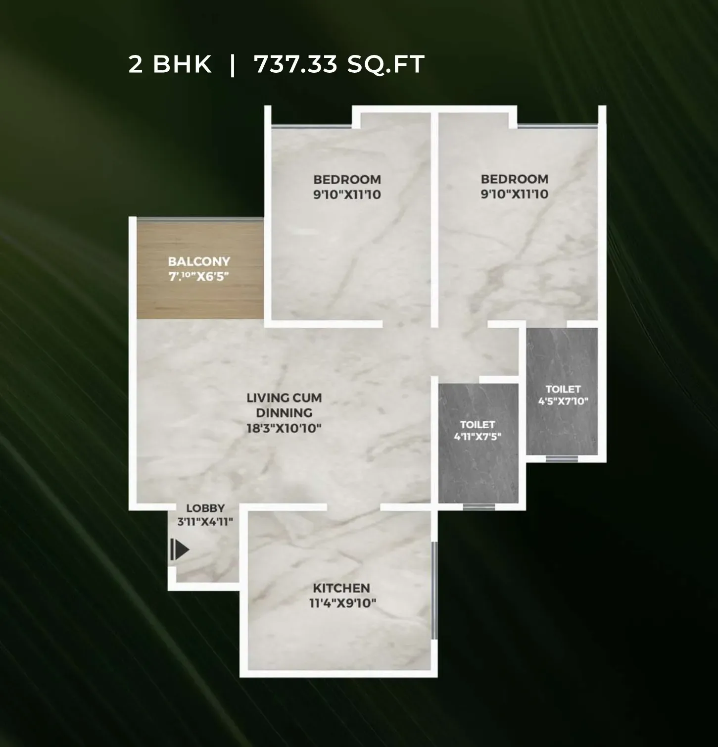 Unit plan - 737 sq.ft.