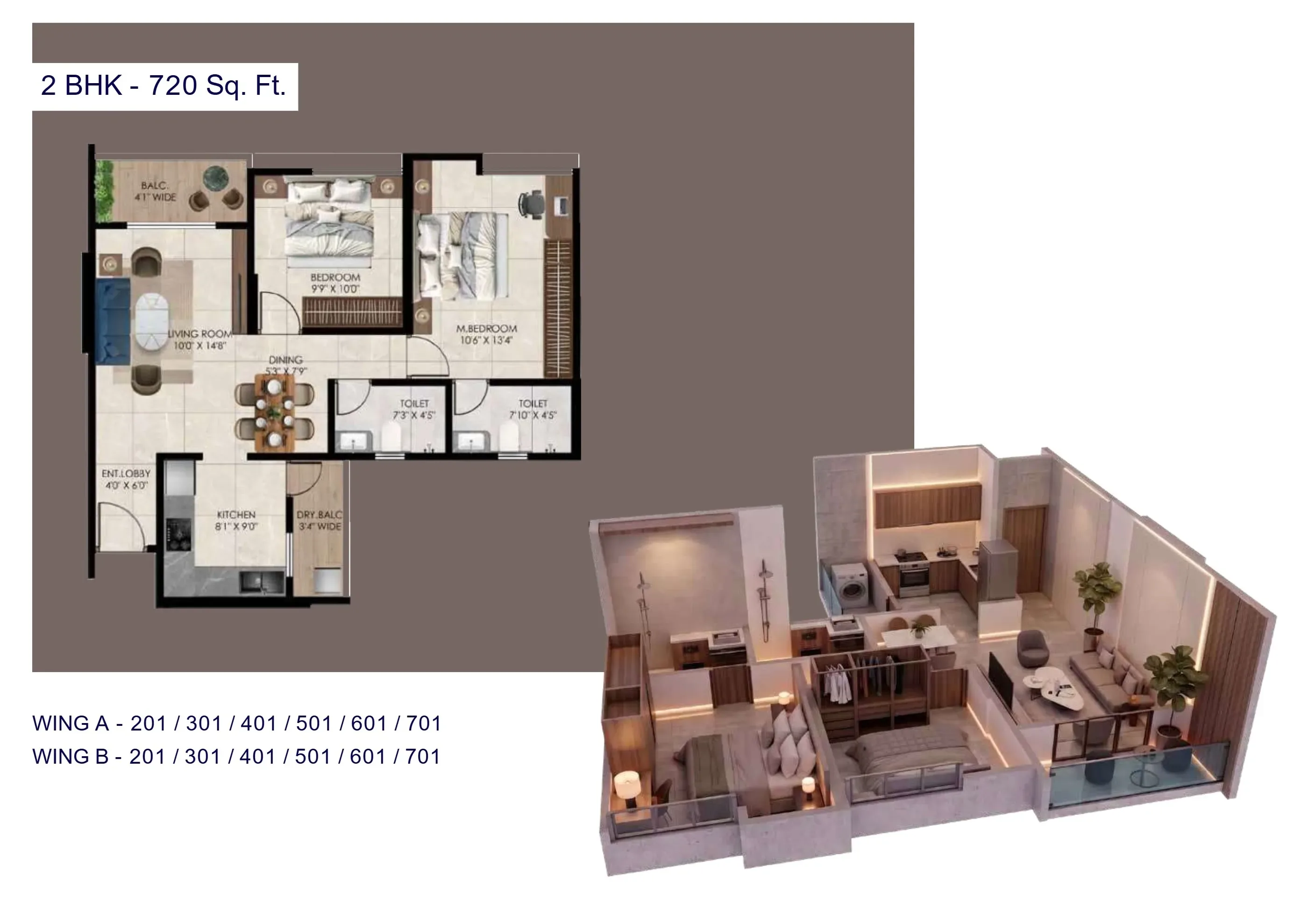 Unit plan - 720 sq.ft.