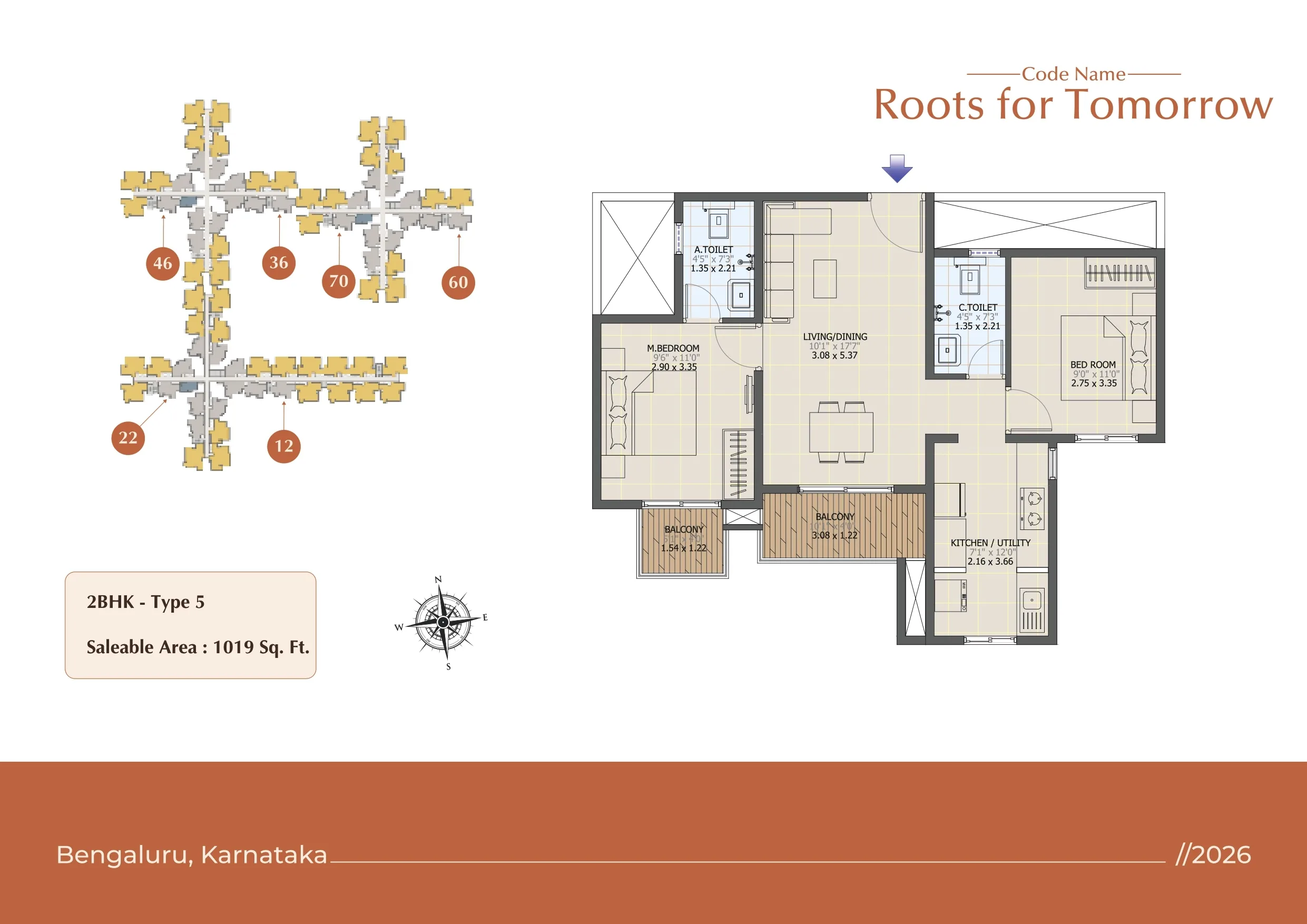 Sowparnika The Native Unit plan - 712 sq.ft.