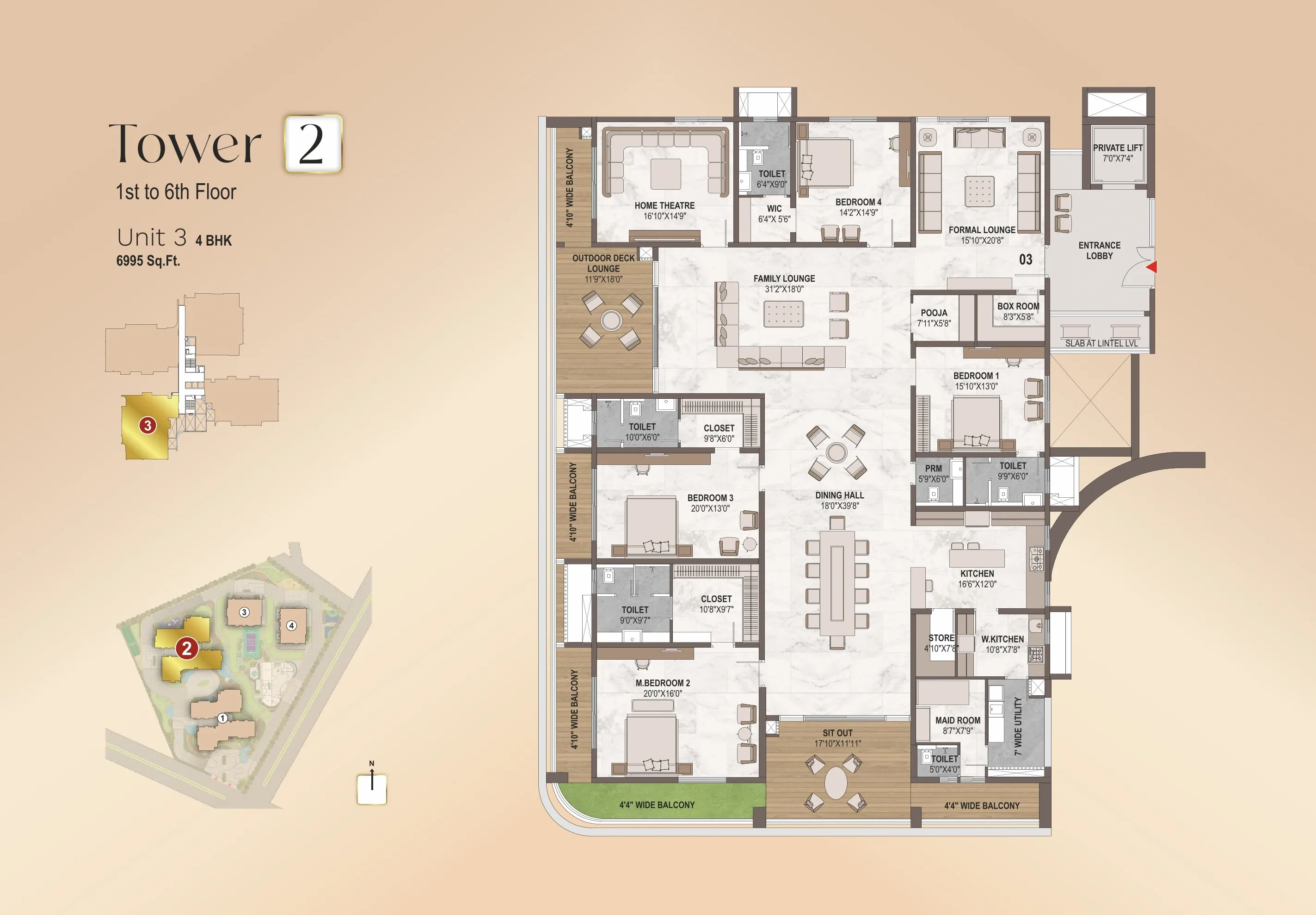 Western Marina Unit plan - 4077 sq.ft.
